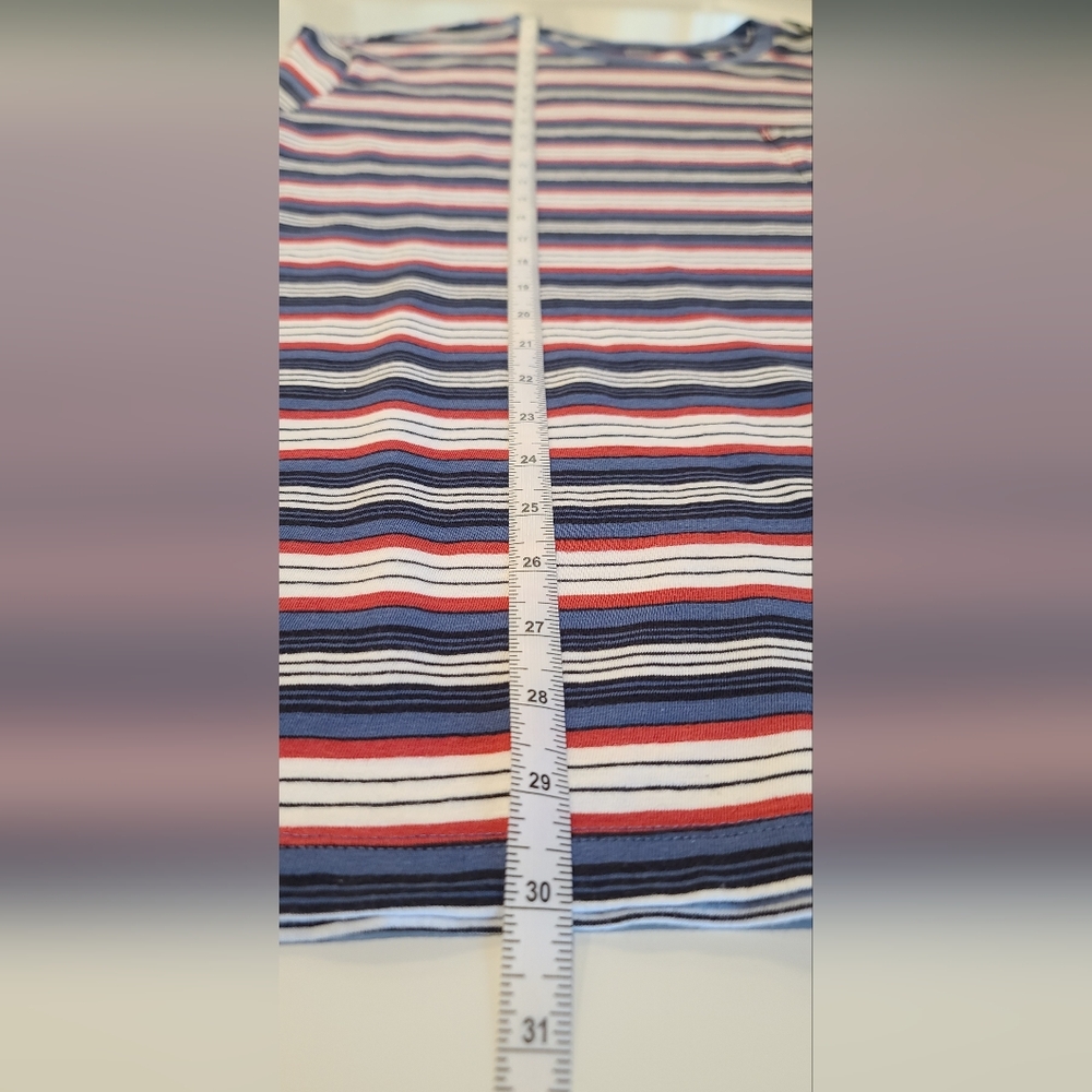 Men’s Levi’s Classic Pocket Striped Blue Red T-shirt - Size XL - Picture 17 of 17
